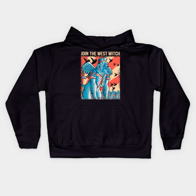 Join the west witch Kids Hoodie by Cromanart